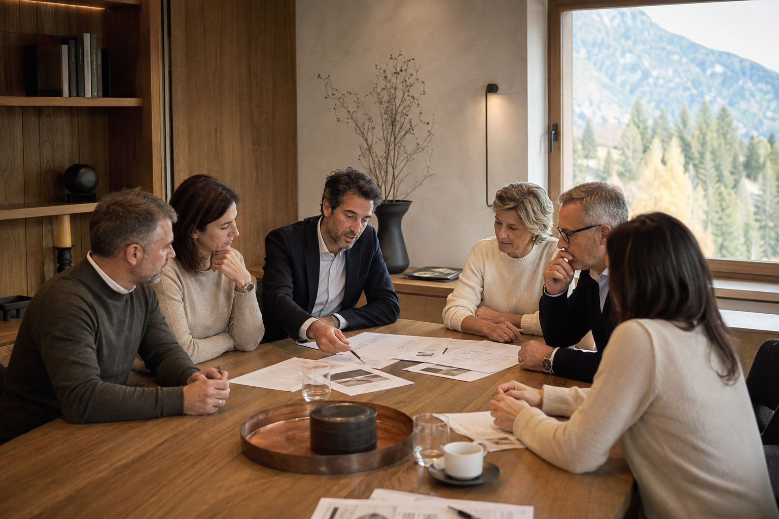 Professionelle Besprechung zur Verwaltung eines Kondominiums